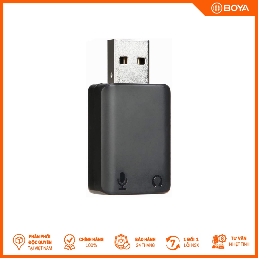 Đầu chuyển đổi âm thanh BY-EA2 từ USB-A sang 2 cổng 3.5mm