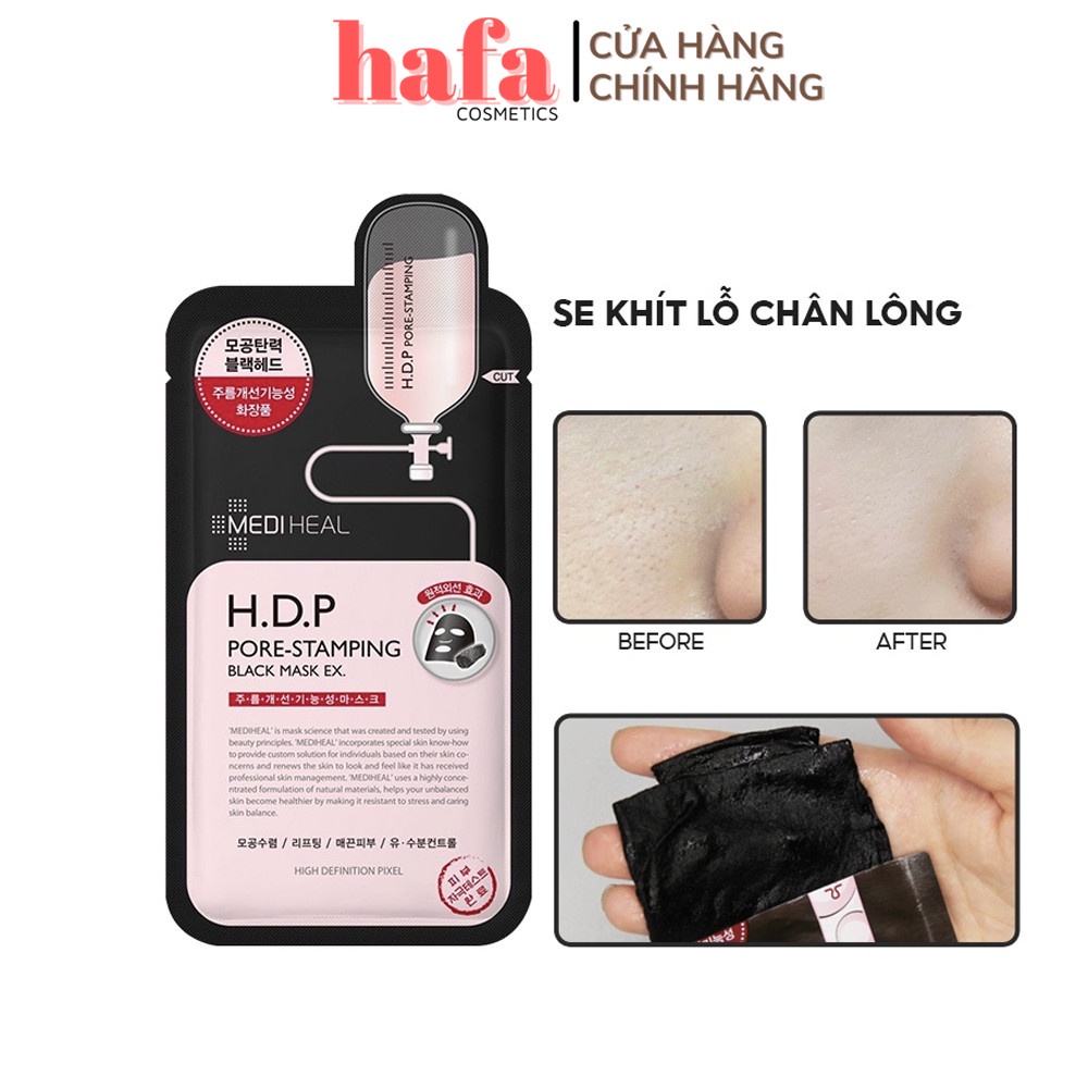 Mặt Nạ Than Hoạt Tính se khít chân lông Mediheal H.D.P Pore-Stamping Charcoal-Mineral Mask _ Mediheal Chính Hãng