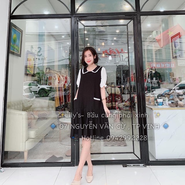 Váy bầu công sở dáng suông 45-70kg