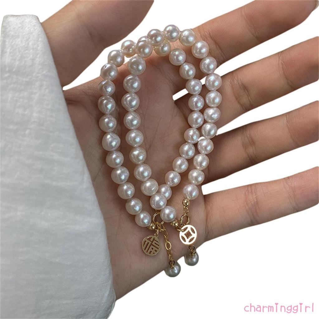 Vòng tay hạt ngọc trai có thể điều chỉnh kích thước
