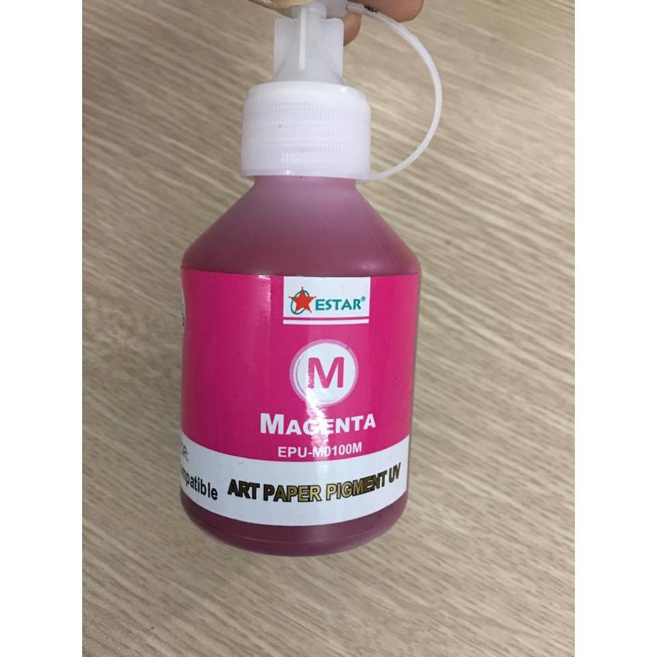 ☘️ Mực Pigment UV mầu Đỏ  Epson T50-T60-L800-L805  100ML không phai