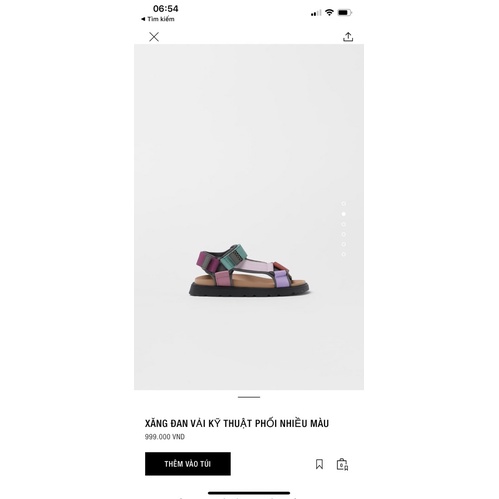 Sandal Zara phối quai sắc màu size 29 - 35