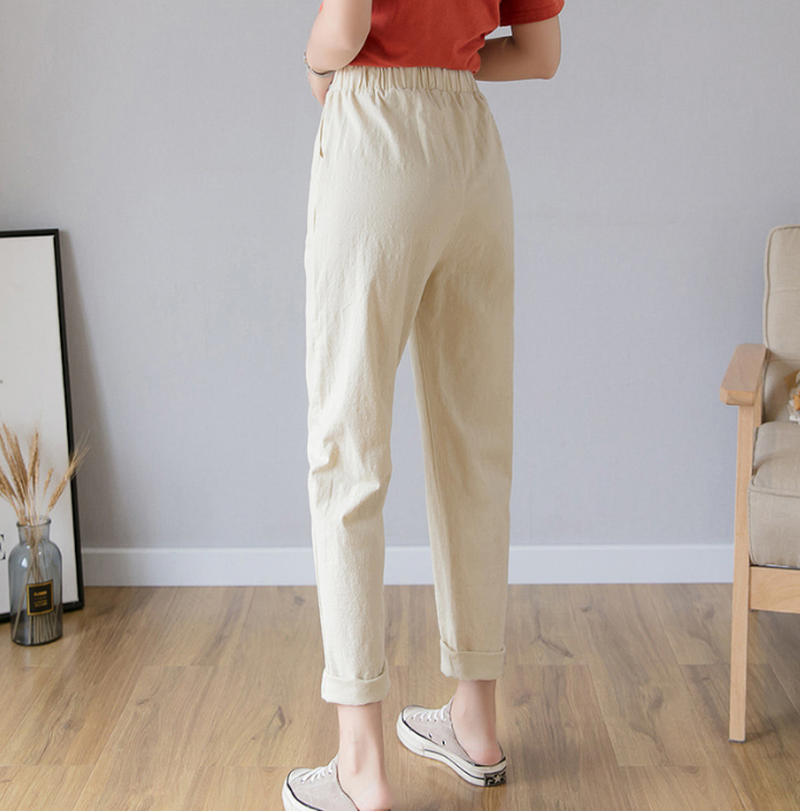(Hàng Có Sẵn) Quần Cotton Nữ Ống Rộng Size Lớn | BigBuy360 - bigbuy360.vn