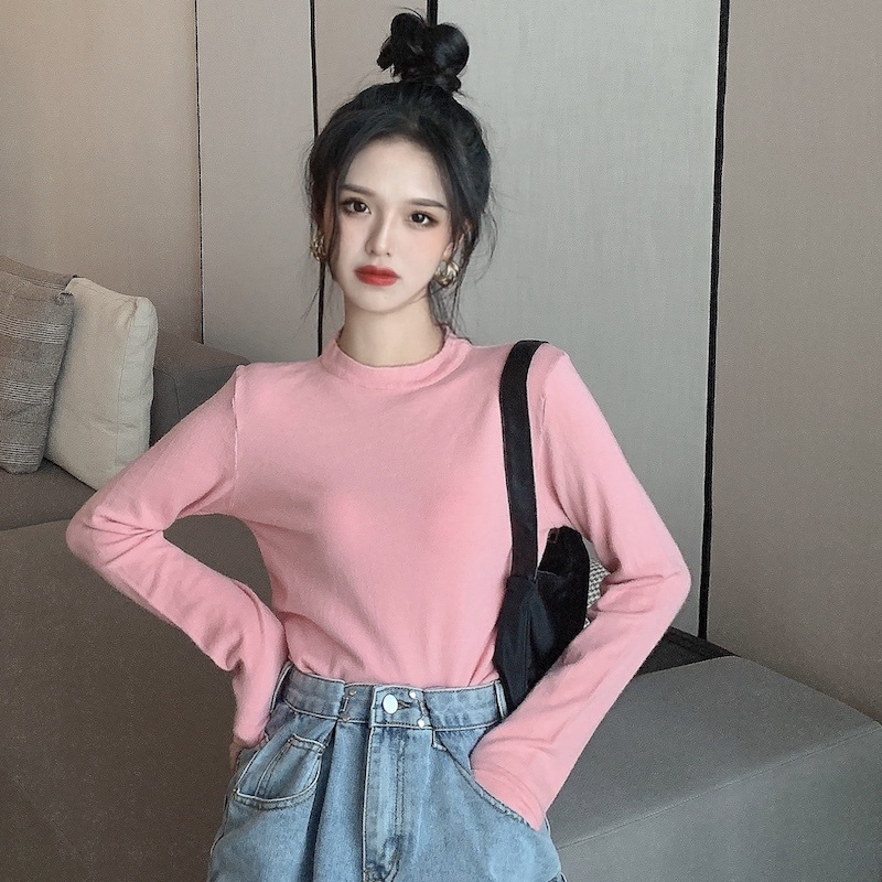 Áo thun NZN tay dài cổ tròn thiết kế đơn giản dễ phối đồ độc đáo cho nữ