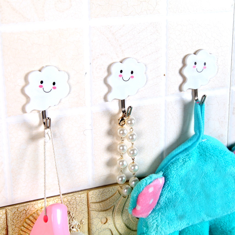 Set 3 móc treo đồ dán tường hình đám mây hoạt hình sáng tạo