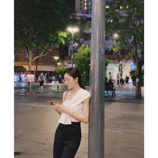 Áo CROPTOP Lệch 1 Bên Vai (TRẮNG)