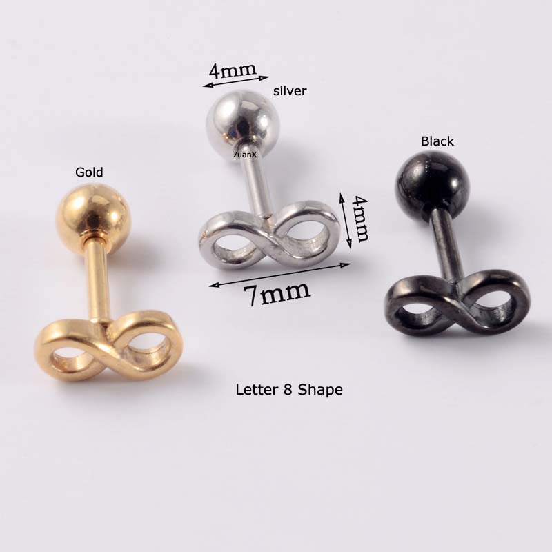 Khuyên tai thép không gỉ 16 gauge thiết kế đa dạng
