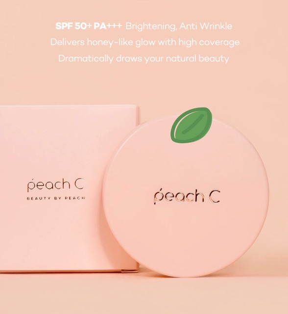 🎉🎉SALE SALE🎉🎉 Phấn Nước Dưỡng Ẩm Cho Lớp Nền Trong Veo Hoàn Hảo Peach C Honey Glow Cover Cushion SPF50+/PA+++ 15g | BigBuy360 - bigbuy360.vn