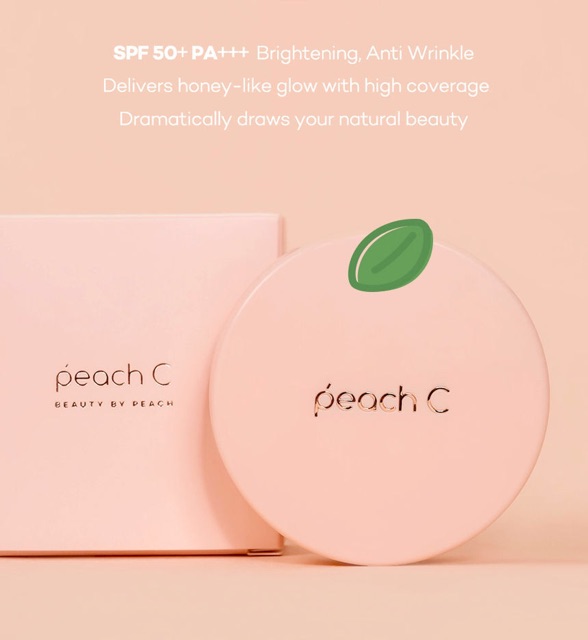 🎉🎉SALE SALE🎉🎉 Phấn Nước Dưỡng Ẩm Cho Lớp Nền Trong Veo Hoàn Hảo Peach C Honey Glow Cover Cushion SPF50+/PA+++ 15g