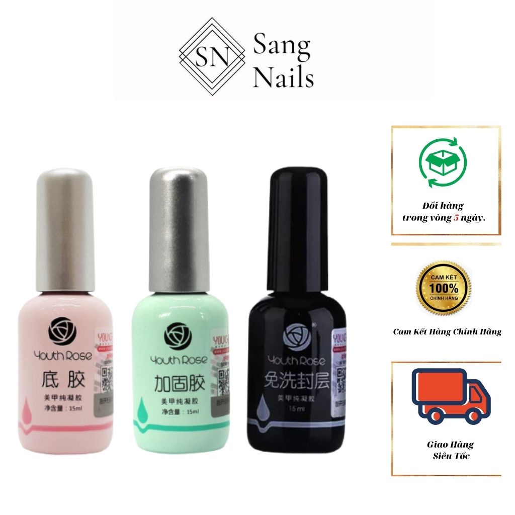 Base Top Cứng móng top li hoa hồng liên kết 15ml