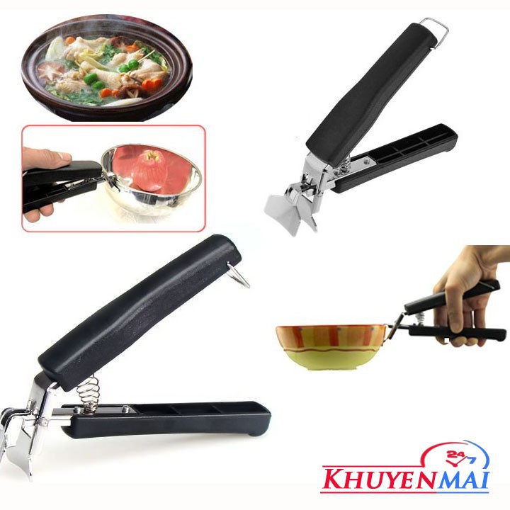 Gắp nóng thức ăn chén đĩa inox an toàn tiện lợi