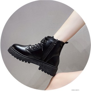 [HÀNG CÓ SẴN] Giày bốt nữ khoá kéo cá tính, đế cao 4cm chất da mềm G27 Martin | BigBuy360 - bigbuy360.vn