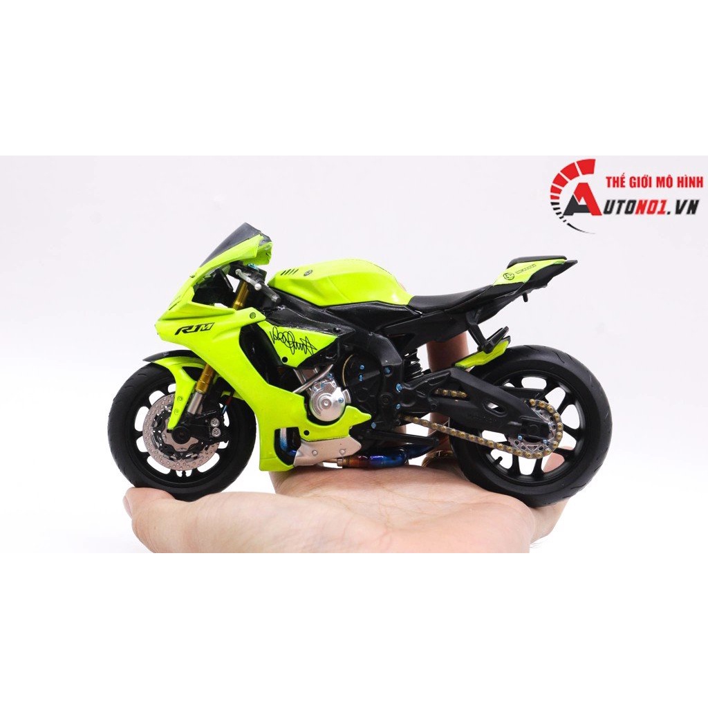 MÔ HÌNH XE YAMAHA YZF R1M GREEN ĐỘ PÔ SC 1:12 AUTONO1 D192