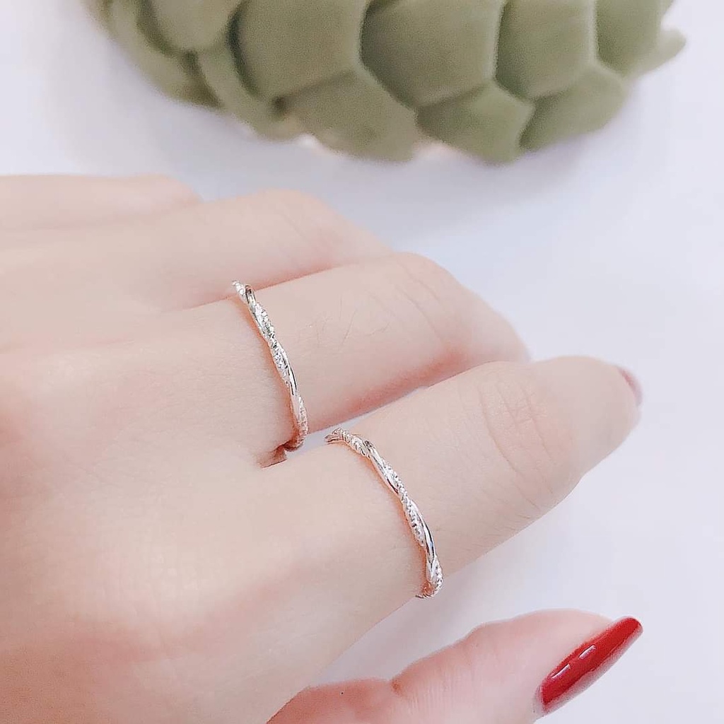 Nhẫn bạc nữ Nhẫn xoắn tết sợi bạc ta Van Jewelry V10009