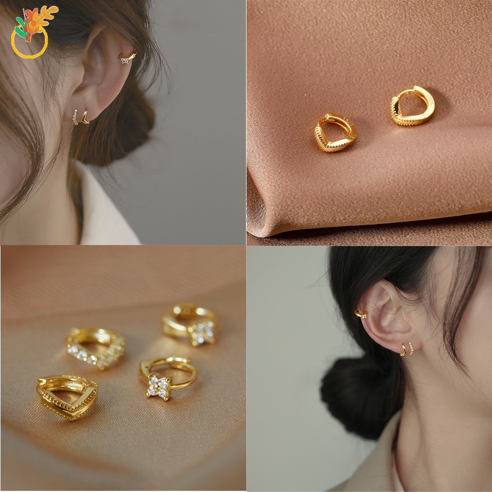Khuyên Tai Xương Tai Hình Chữ V Bằng Bạc Sterling Họa Tiết Hoa Hình Chữ V