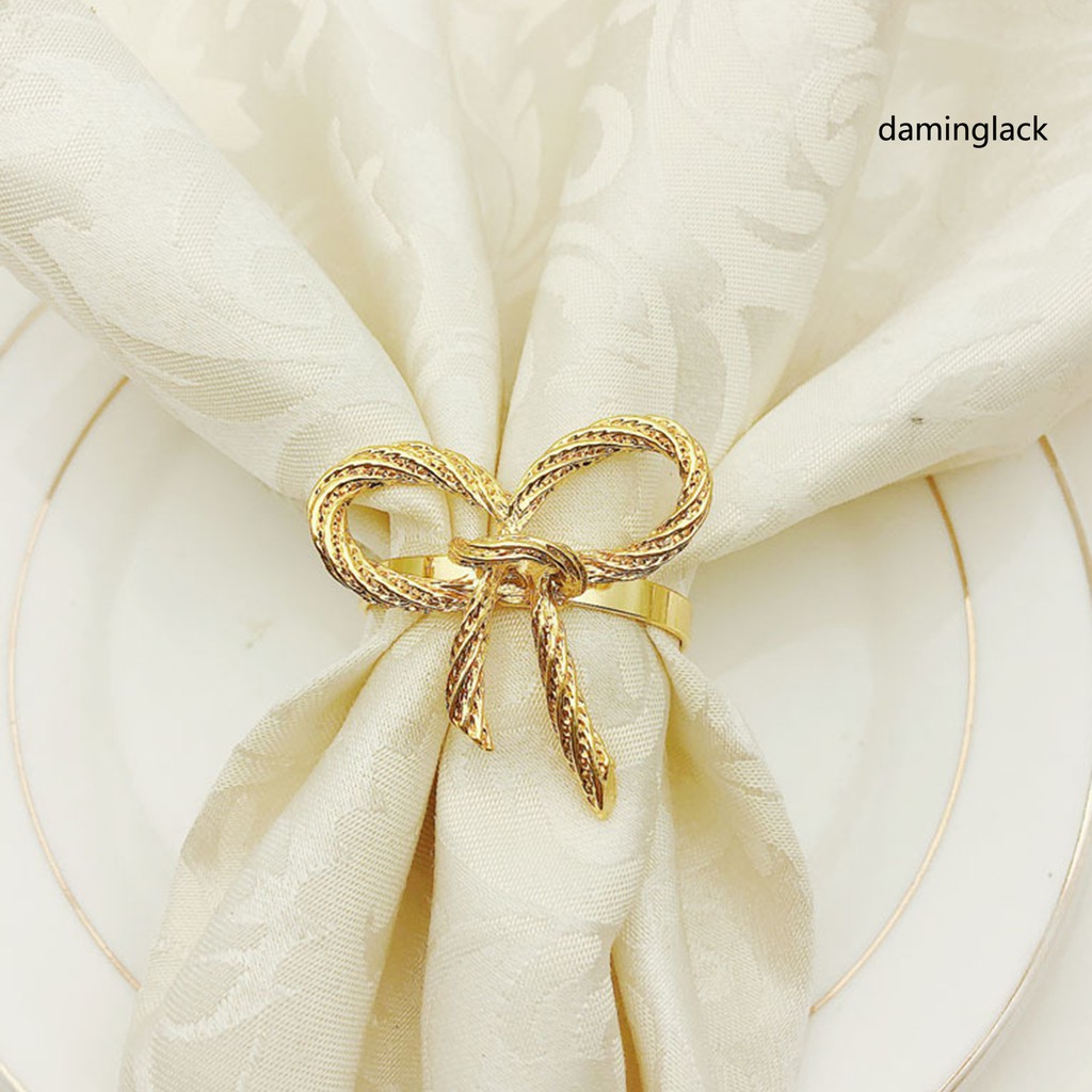 Bộ 6 Giá Đỡ Khăn Ăn Thắt Nơ Đơn Giản Dùng Trang Trí Bàn Tiệc Cưới