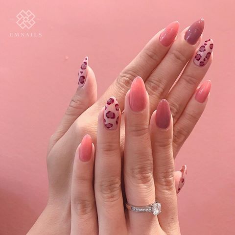 Sticker 3D Da Beo Hồng - Hình Dán Móng Tay