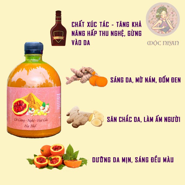 Cốt Nghệ Gấc Chăm Sóc Sau Sinh Mộc giảm mỡ bụng bắp tay bắp chân mờ thâm sẹo Nhan Natural