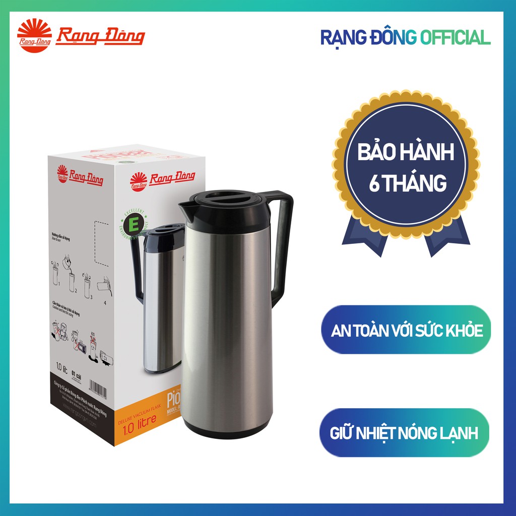 Phích nước 1 Lít Vỏ Inox RẠNG ĐÔNG Nha Trang Model: RD 1040 ST2.E QT
