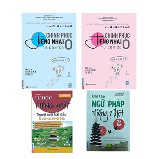 Combo Chinh Phục Tiếng Nhật Từ Con Số 0 Tập 1 + Tập 2 + Tự Học Tiếng Nhật Dành Cho Người Mới Bắt Đầu + Bài Tập Ngữ Pháp tiếng Nhật Căn Bản