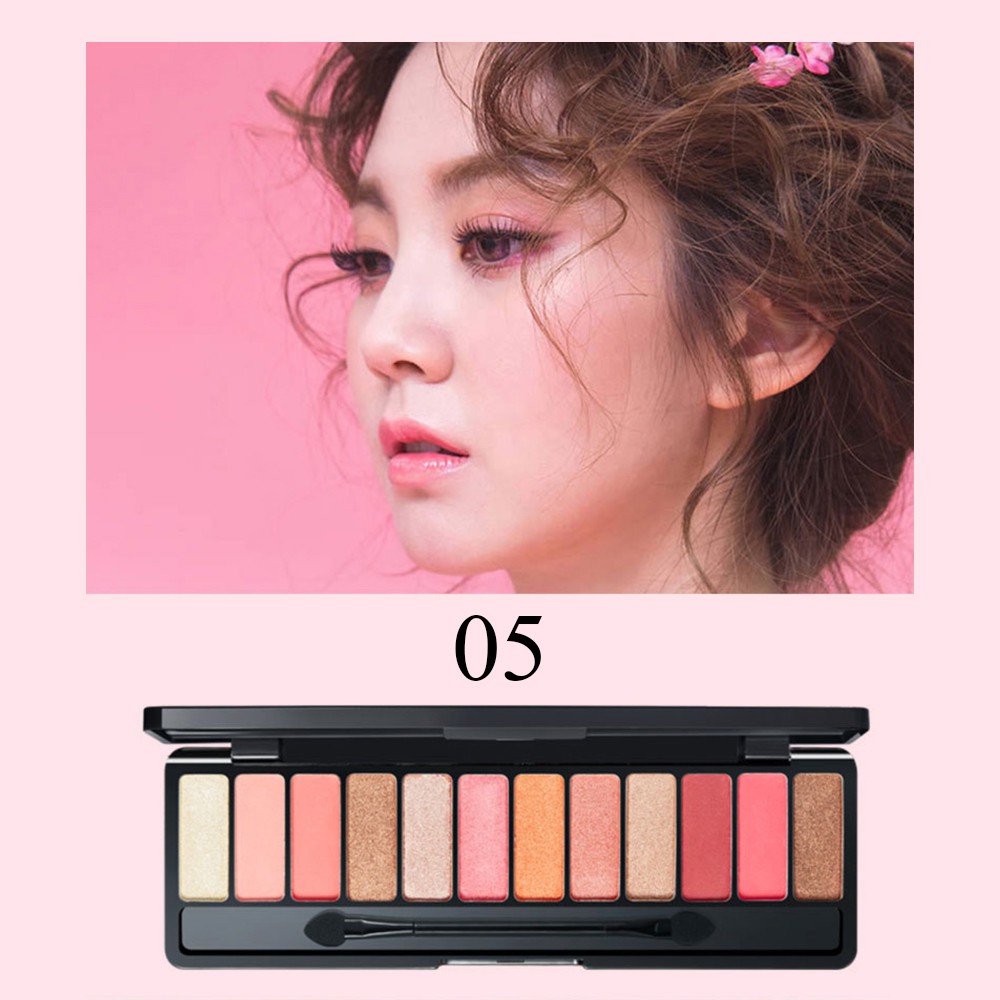 Bảng Phấn Mắt 12 Màu Lì Và Ánh Nhũ Kết Hợp Trang Điểm Kháng Nước