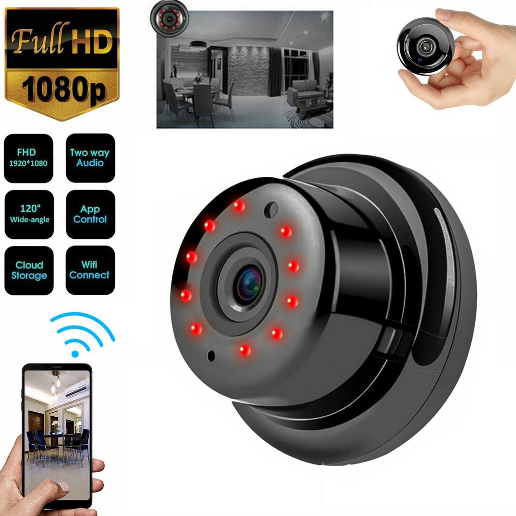 [Bảo Hành 6 Tháng] Camera Giám Sát Mini Wifi Hồng Ngoại Góc Rộng V380 - Hình Ảnh Sắc Nét HD 720P