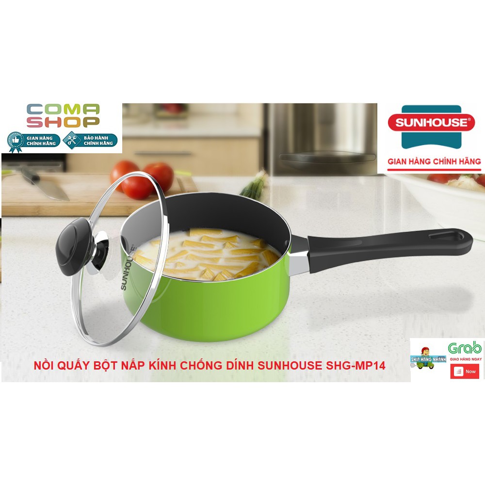 SHG-MP14 - NỒI QUẤY BỘT NẮP KÍNH CHỐNG DÍNH SUNHOUSE - HÀNG CHÍNH HÃNG