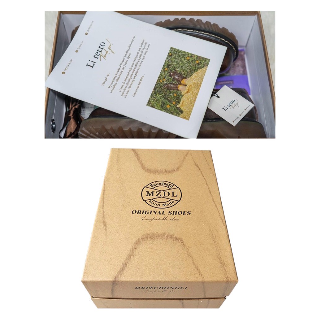 [Pre-order] Giày da nữ vintage da bò thật MZDL - Cap-toe Boots | BigBuy360 - bigbuy360.vn