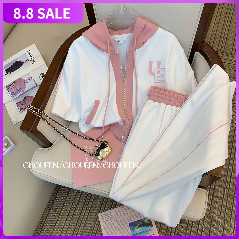 Bộ Áo Sơ Mi + Quần Dài Thể Thao Ống Rộng Thời Trang