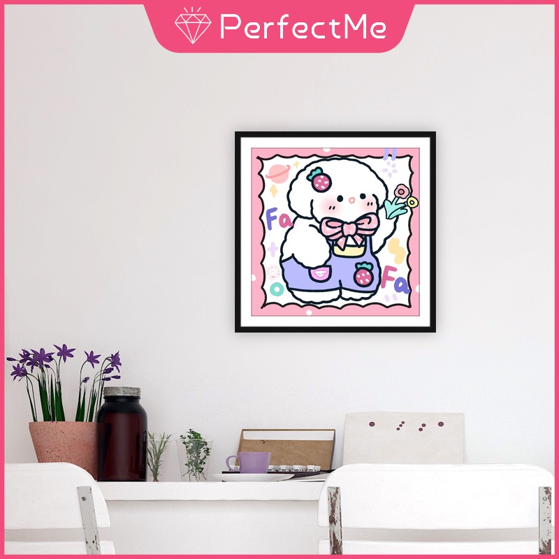 Bộ tranh đính đá 5D họa tiết hoạt hình động vật dễ thương độc đáo DIY 30x30cm