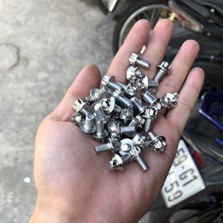 Ốc inox CNC - 6li1 (m6x10) - xài T8 gắn carte, ốp pô