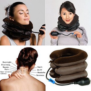 Gối Massage Cổ Hỗ Trợ Điều Trị Đau Mỏi Cổ, Gáy Đai Mátxa Cổ Hơi Kéo Giãn Cổ Thiết Bị Nâng Cổ Hơi - HHT 03.1