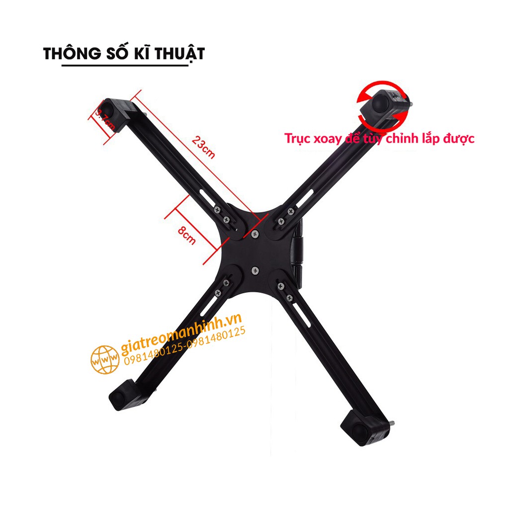 Kẹp Dành Cho Màn Hình Máy Tính - Không Có Lỗ Ốc Treo Vesa 14 - 27Inch XL01 Tương Thích Mọi Giá Treo