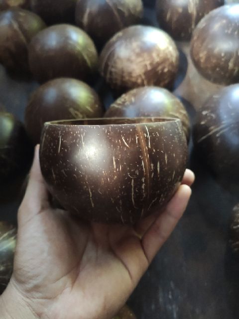 Gáo dừa nhỏ cao làm bóng | Chậu gáo dừa nhỏ | Phụ kiện trang trí chụp ảnh | Gáo trộn mask