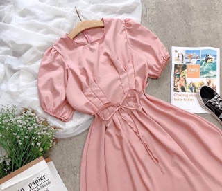 Đầm voan lụa mãi chít eo mềm mịn