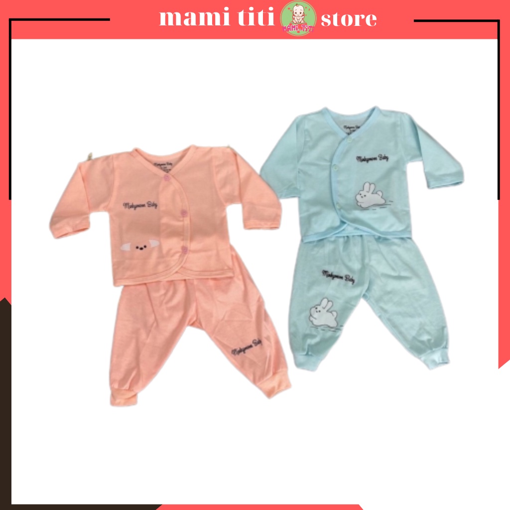 Quần áo sơ sinh, Bộ quần áo cài khuy lệch Lee lee kids / Minky Thỏ