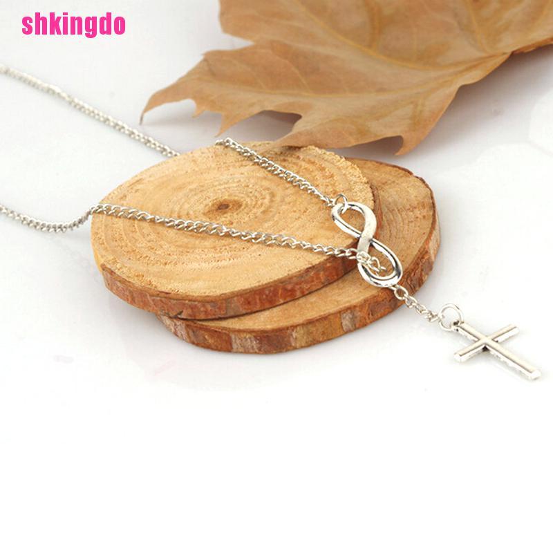 Vòng cổ mạ bạc hình chữ thập thời trang thanh lịch