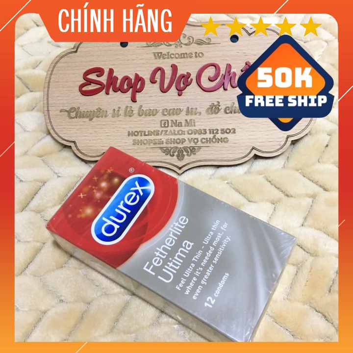 [CHÍNH HÃNG]Bao cao su Durex Fetherlite Untima 12 pcs - Cam kết chính hãng