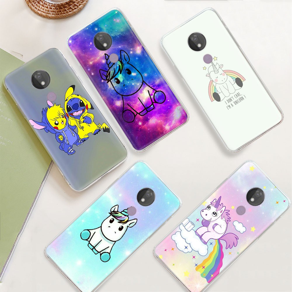 Ốp Điện Thoại Trong Suốt Họa Tiết Kỳ Lân Dễ Thương Cho Motorola Moto E4 E5 E6 Plus E6S P30 Note Z2 Play Ty76