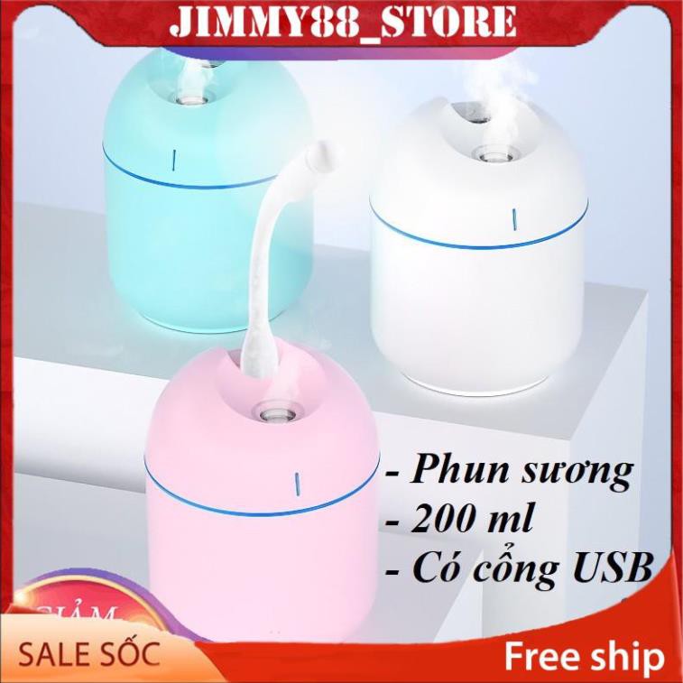 Máy phun sương khuếch tán tinh dầu máy phun sương Mini Humdifier 9801 200ml tạo độ ẩm không khí sạc USB JIMMY88