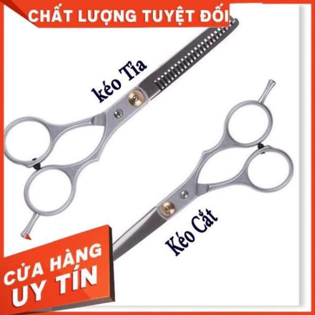 Bộ 2 Kéo Cắt Tóc, Kéo Cắt Và Tỉa Tóc Cao Cấp VS (Bộ 2 cái - Trắng) siêu bền đẹp