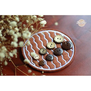 Khuy gỗ dừa có viền handmade 12.5mm