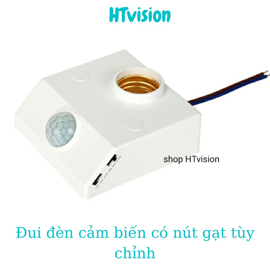 Đui đèn cảm biến chuyển động hồng ngoại phiên bản cao cấp có nút gạt chỉnh loại