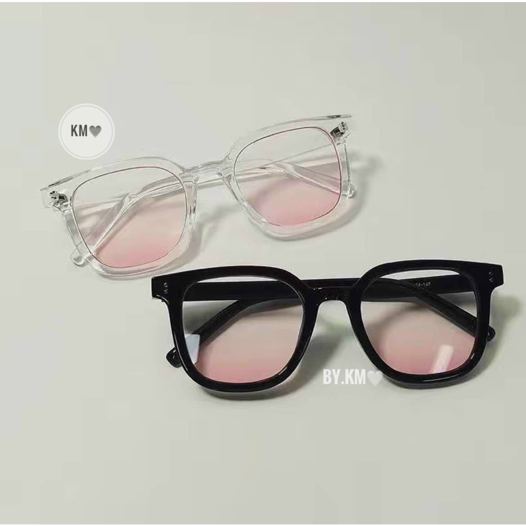 Kính mắt vuông trắng mix hồng hot hit, thiết kế thời trang, chất liệu nhựa, sẵn 2 màu đen - trắng