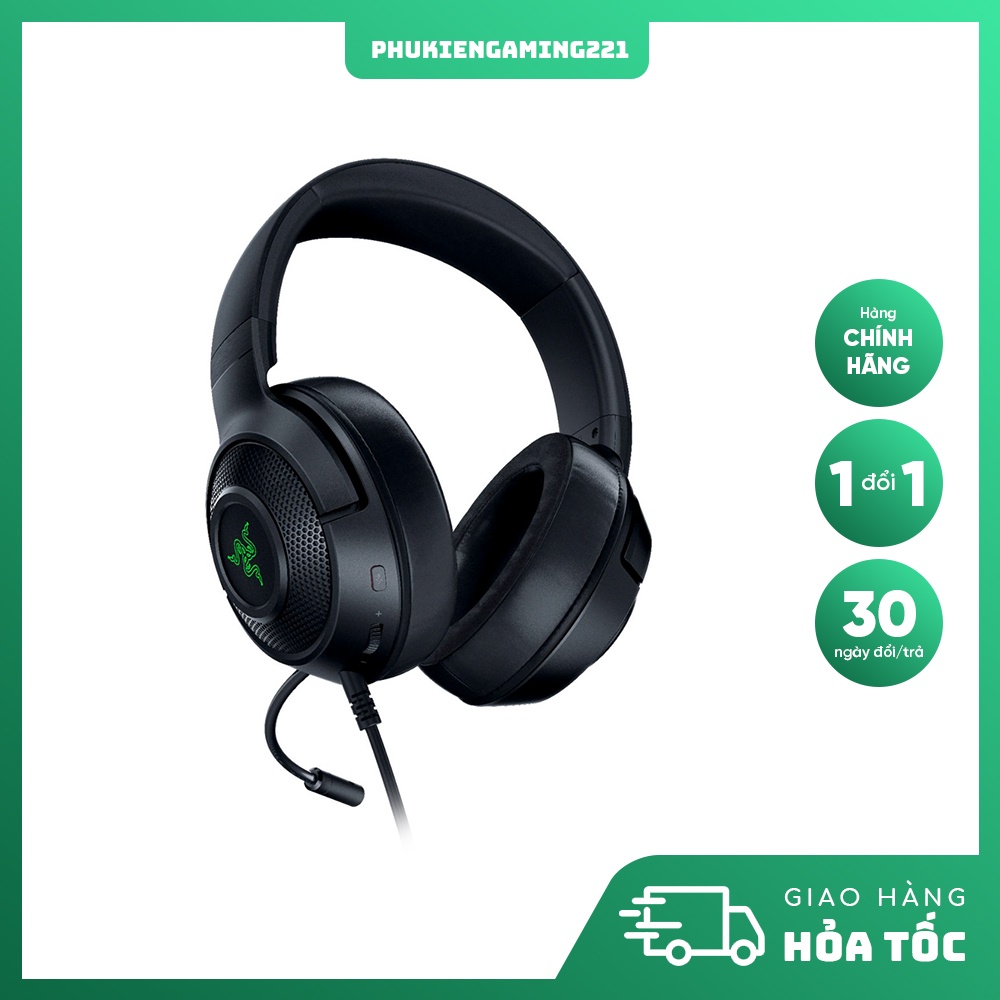 Tai Nghe Chơi Game Có Dây - Razer Kraken X V3 USB - Hàng chính hãng FPT