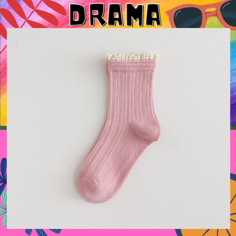 Tất nữ cổ ngắn cute, Vớ nữ cổ ngắn [Vintage] Phong cách Hàn Quốc nhiều màu thêu dệt tỉ mỉ PHỤ KIỆN DRAMA TAT014