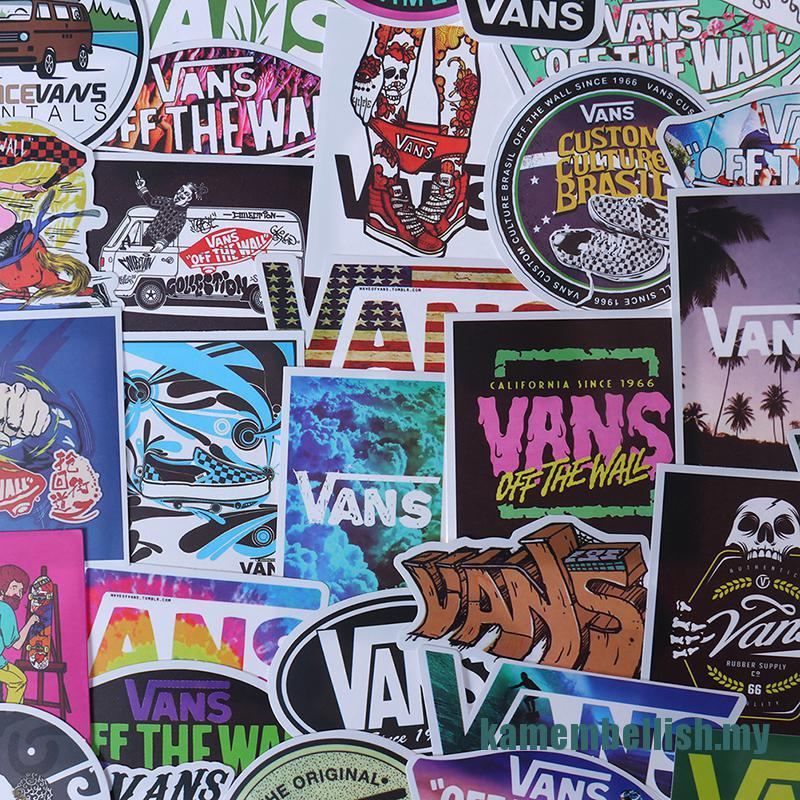 Bộ 100 Miếng Dán Trang Trí Xe Hơi / Ván Trượt / Laptop / Vali / Xe Đạp / Ván Trượt Họa Tiết Graffiti Vans