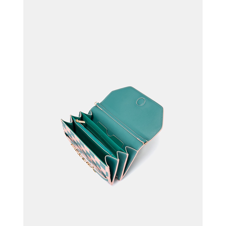 Ví Joyful Thời Trang JUNO Kết Hợp Họa Tiết Checkerboard VI184