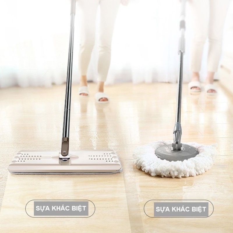 [LOẠI XỊN] Cây lau nhà tự vắt xoay 360 độ spin mop, lau sạch nhẹ nhàng tiết kiệm thời gian và công sức