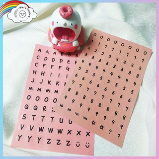 Sticker in chữ và số dùng trang trí sổ, nhật kí